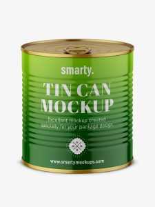 Tin can mockup / top view