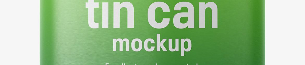 Tin can with label mockup / 1800 ml