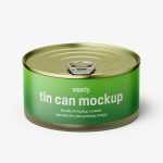 Tin can with label mockup / 185g / top view - Free PSD Download Tin can with label mockup / 185g / top view