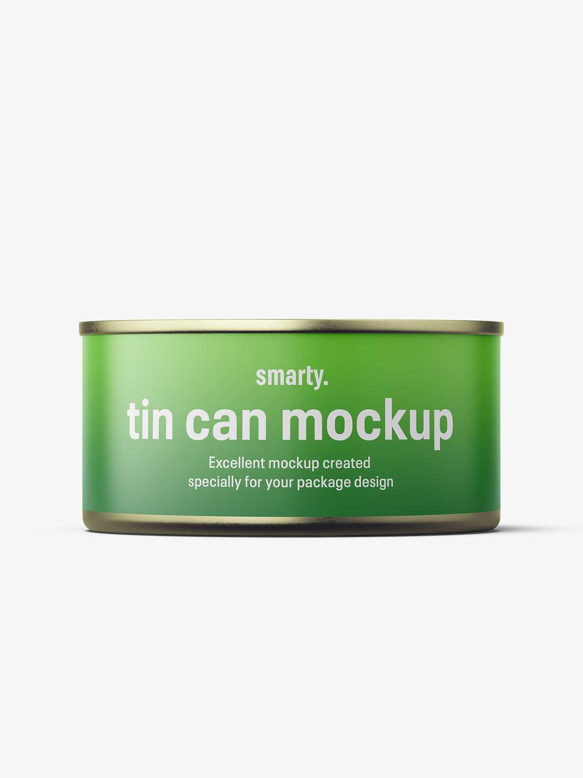 Tin can with label mockup / 185g