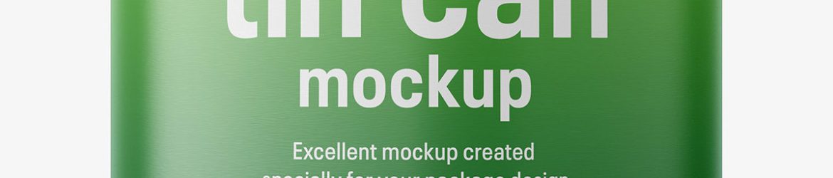 Tin can with label mockup / 2650 ml