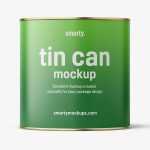 Tin can with label mockup / 2650 ml