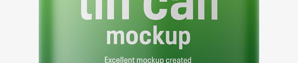 Tin can with label mockup / 3100 ml