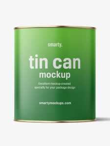 Tin can with label mockup / 3100 ml