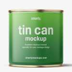 Tin can with label mockup / 425 ml - Free PSD Download Tin can with label mockup / 425 ml