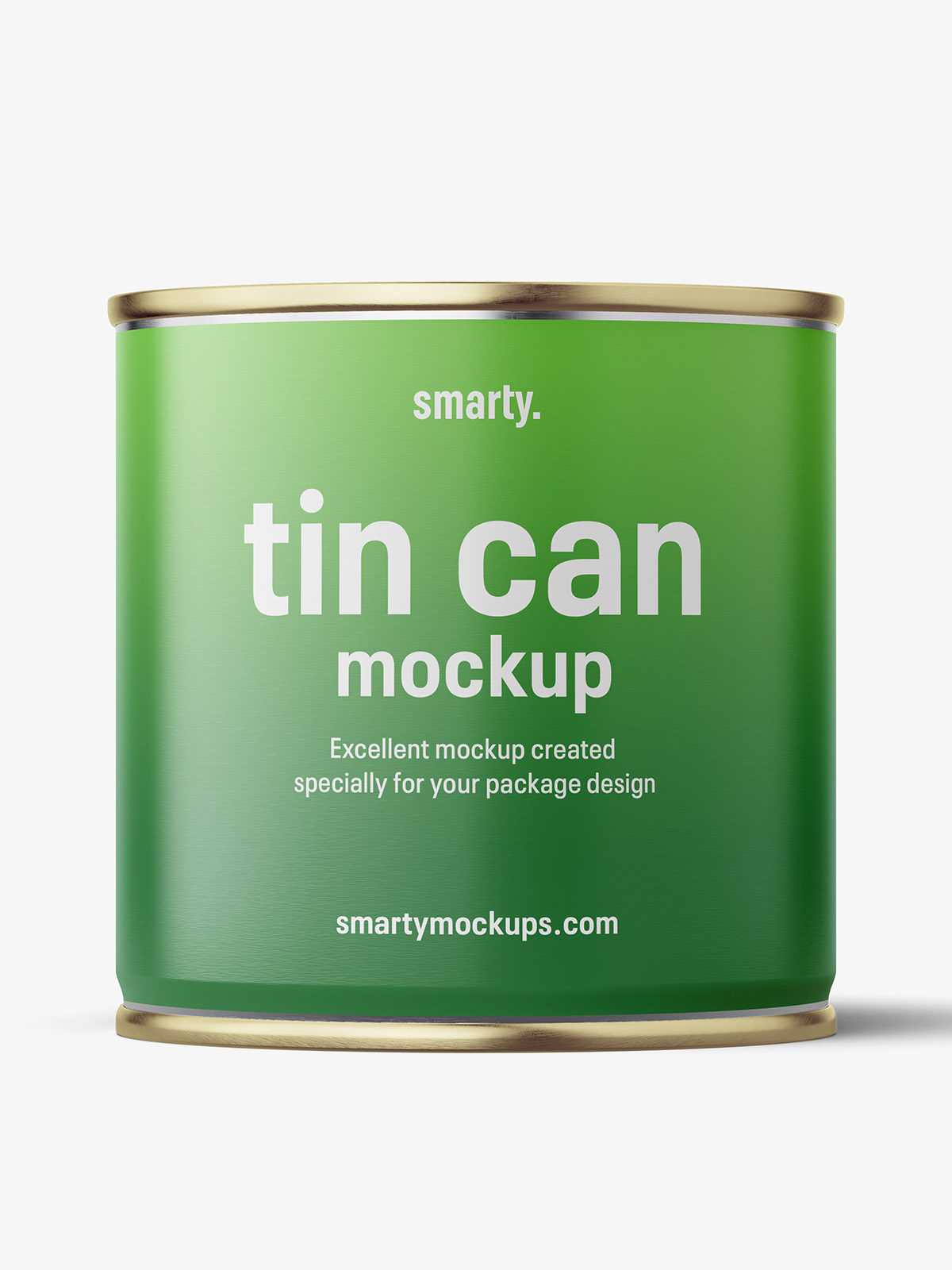 Tin can with label mockup / 425 ml