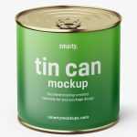 Tin can with label mockup / 425 ml / Top view - Free PSD Download Tin can with label mockup / 425 ml / Top view
