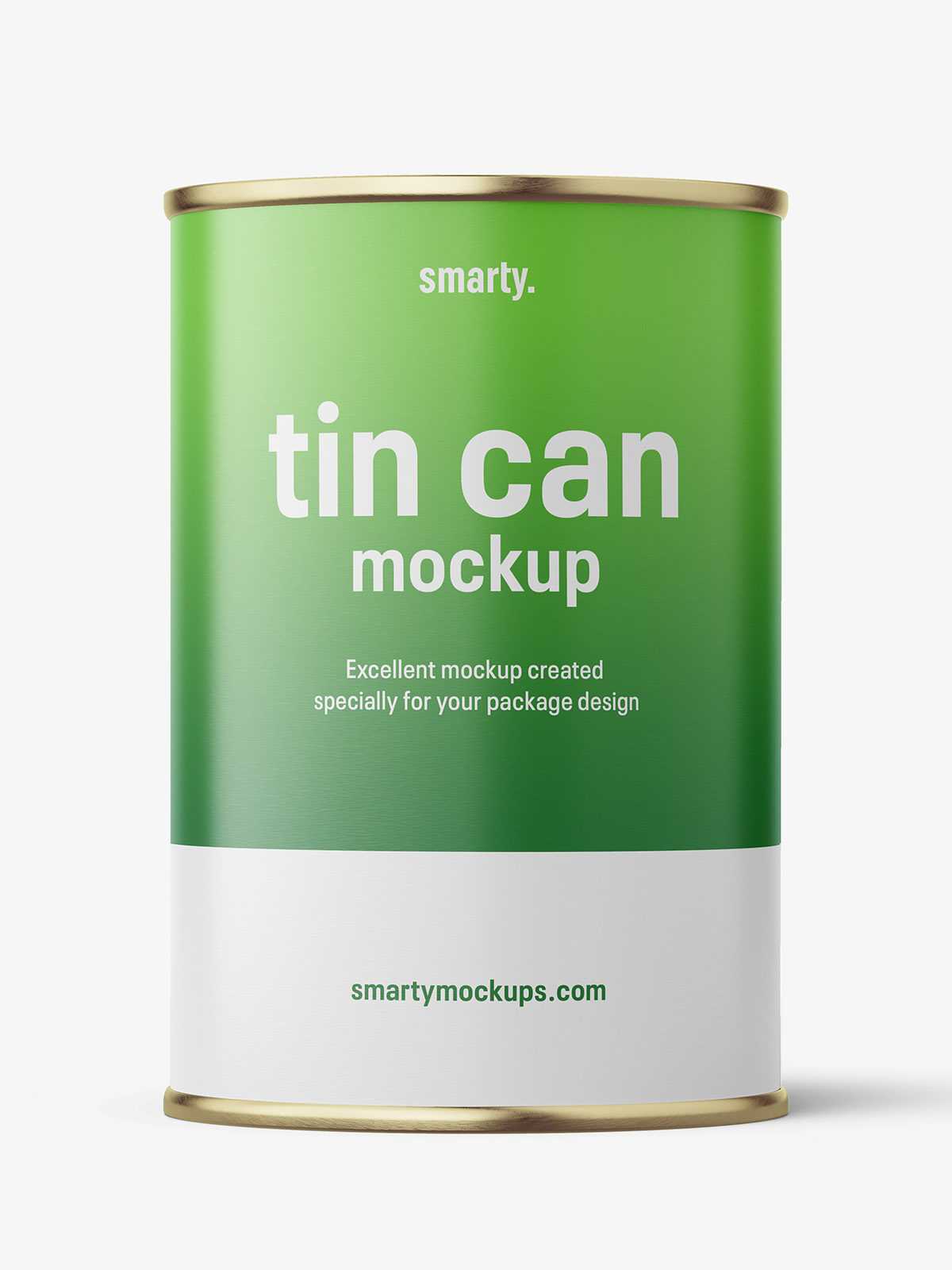 Tin can with label mockup / 425 ml