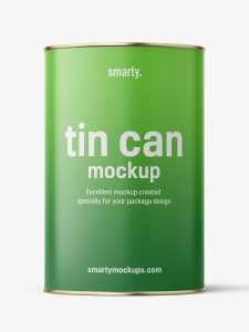 Tin can with label mockup / 4250 ml