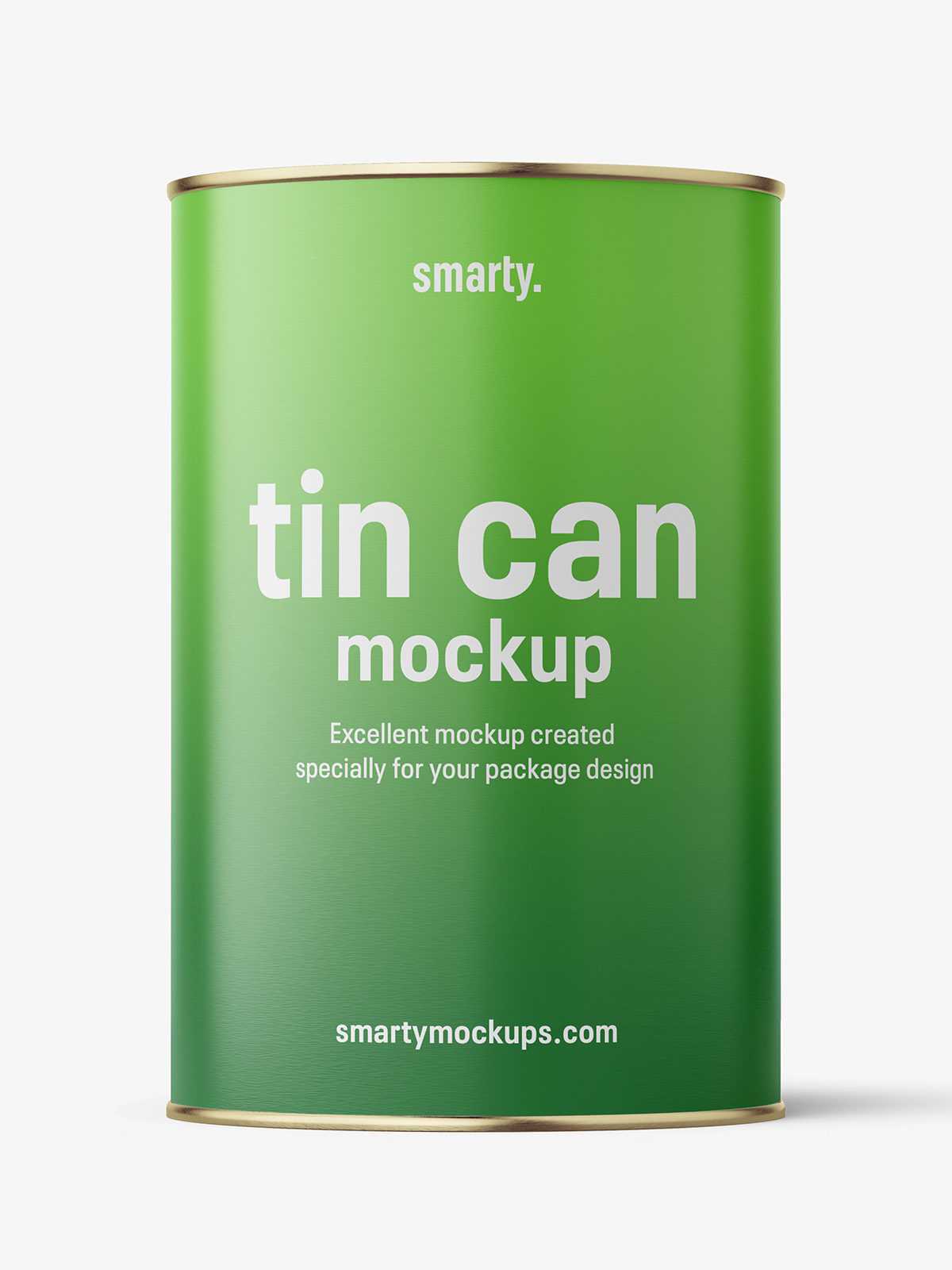 Tin can with label mockup / 4250 ml