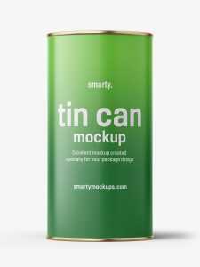Tin can with label mockup / 840 ml
