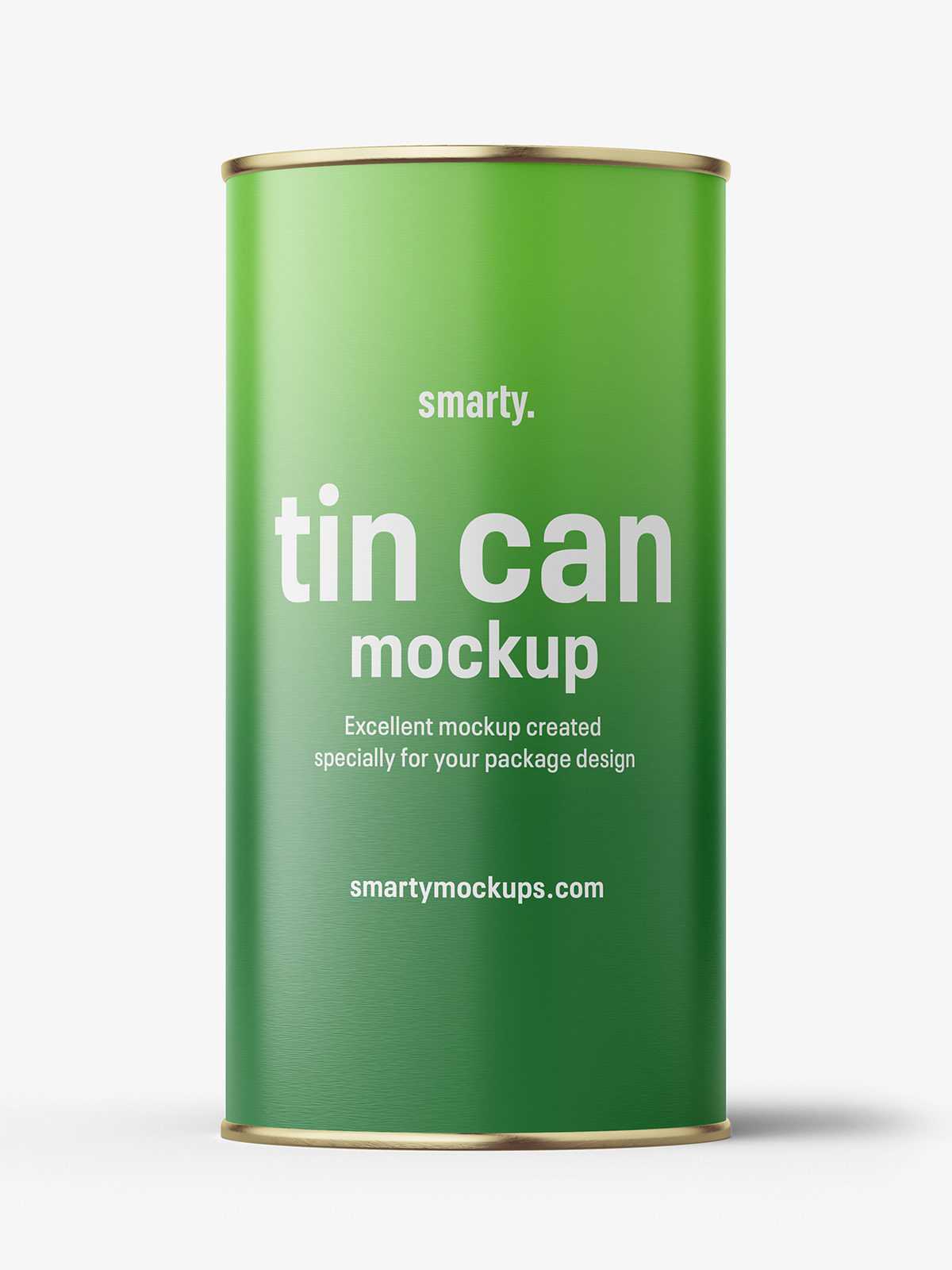 Tin can with label mockup / 840 ml