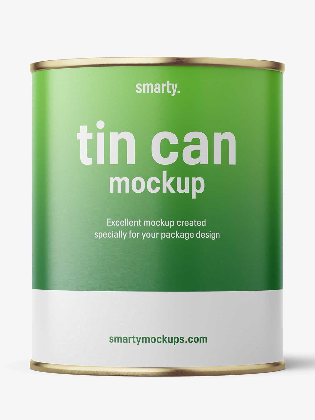 Tin can with label mockup / 850 ml