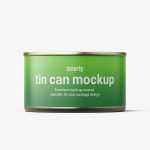 Tin can with label mockup / 95g - Free PSD Download Tin can with label mockup / 95g