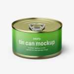 Tin can with label mockup / 95g / top view - Free PSD Download Tin can with label mockup / 95g / top view