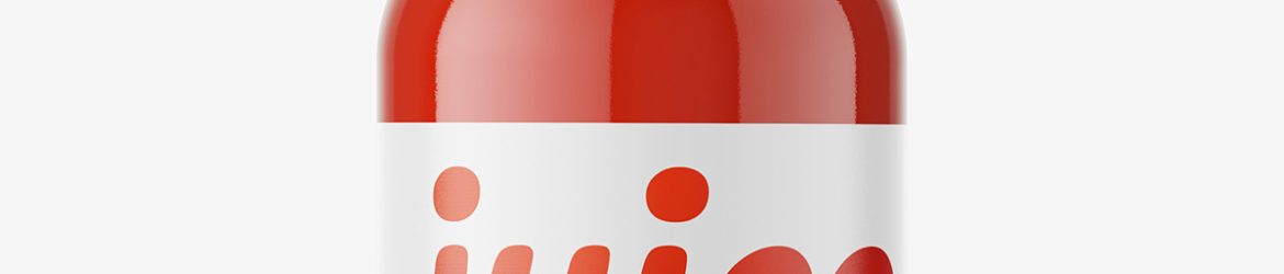Tomato juice bottle mockup
