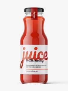 Tomato juice bottle mockup
