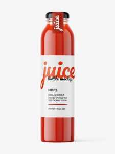 Tomato juice bottle mockup
