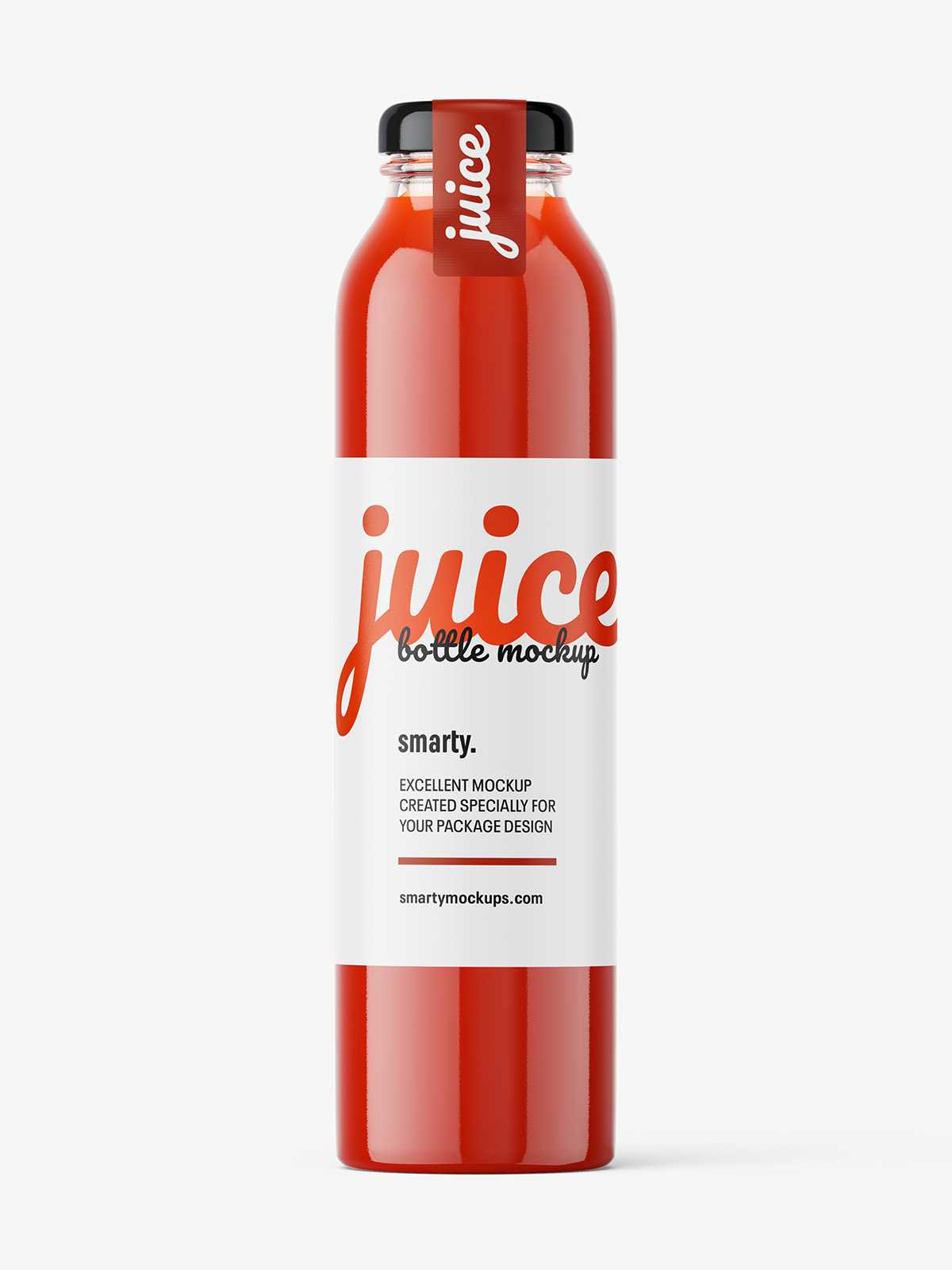 Tomato juice bottle mockup