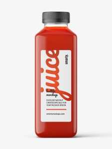 Tomato juice bottle mockup
