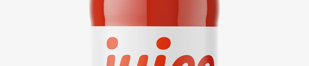 Tomato juice bottle mockup