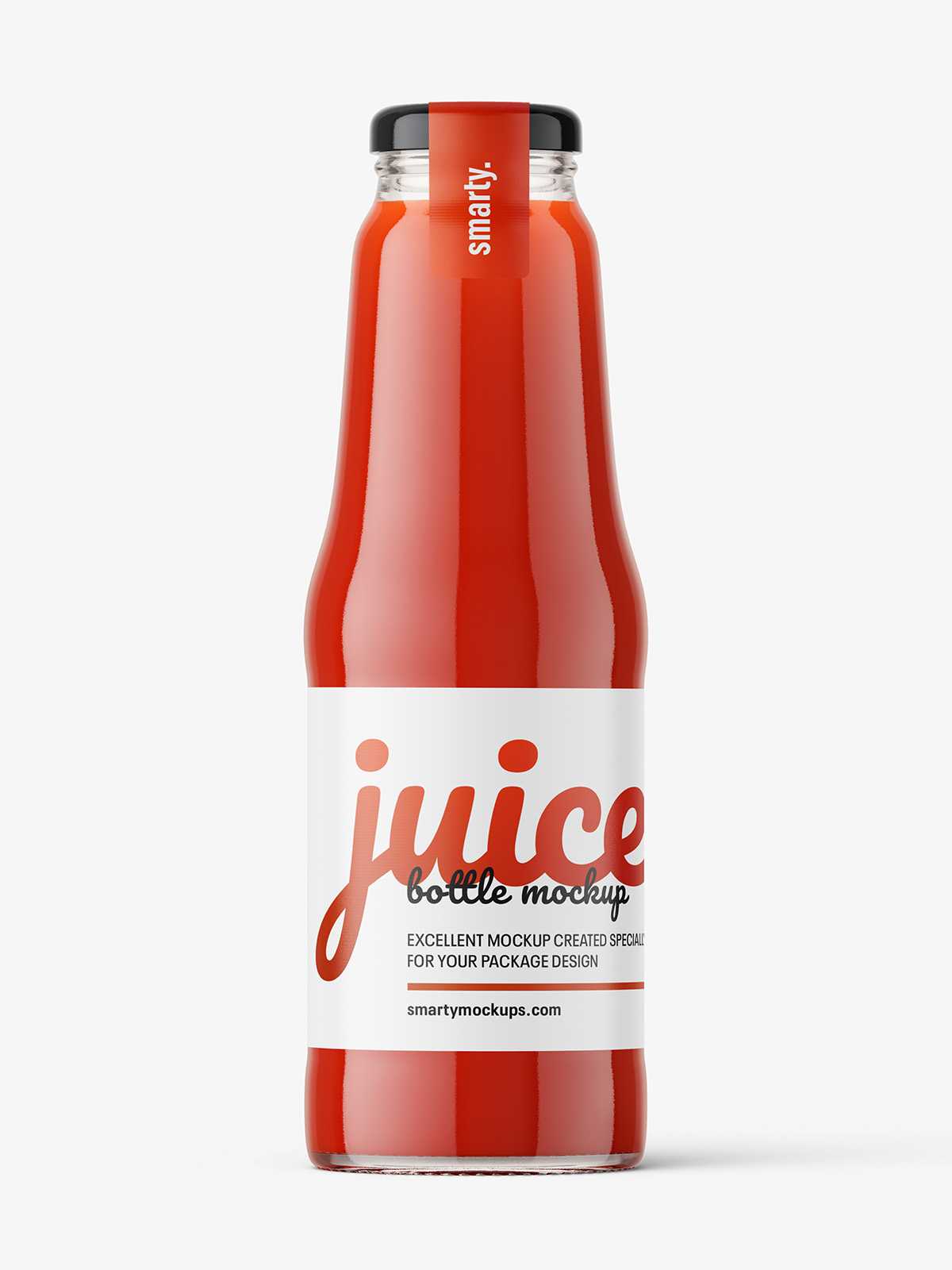 Tomato juice bottle mockup