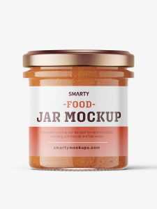 Tomato pesto jar mockup