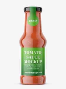 Tomato sauce bottle mockup