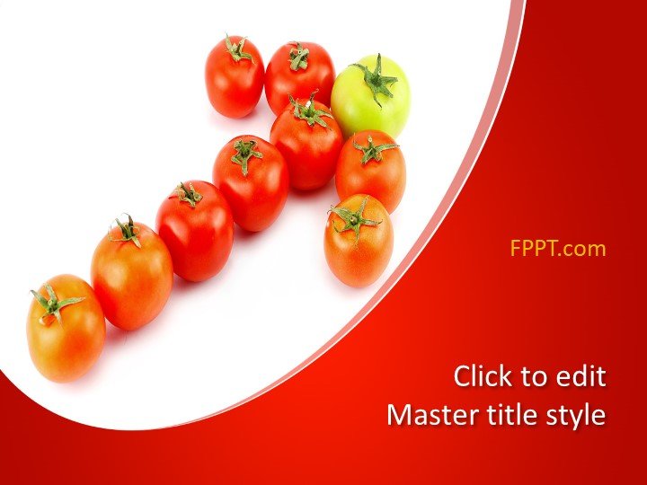 Tomatoes Arrow Shape PowerPoint Template