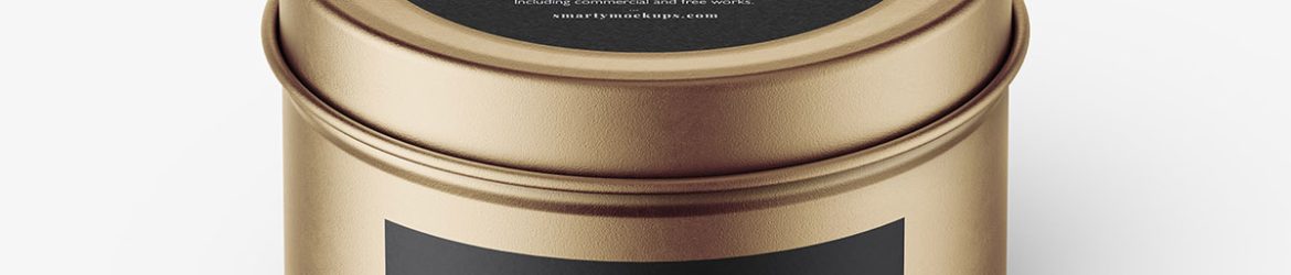 Top view candle in tin jar mockup