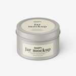 Top view candle in tin jar mockup