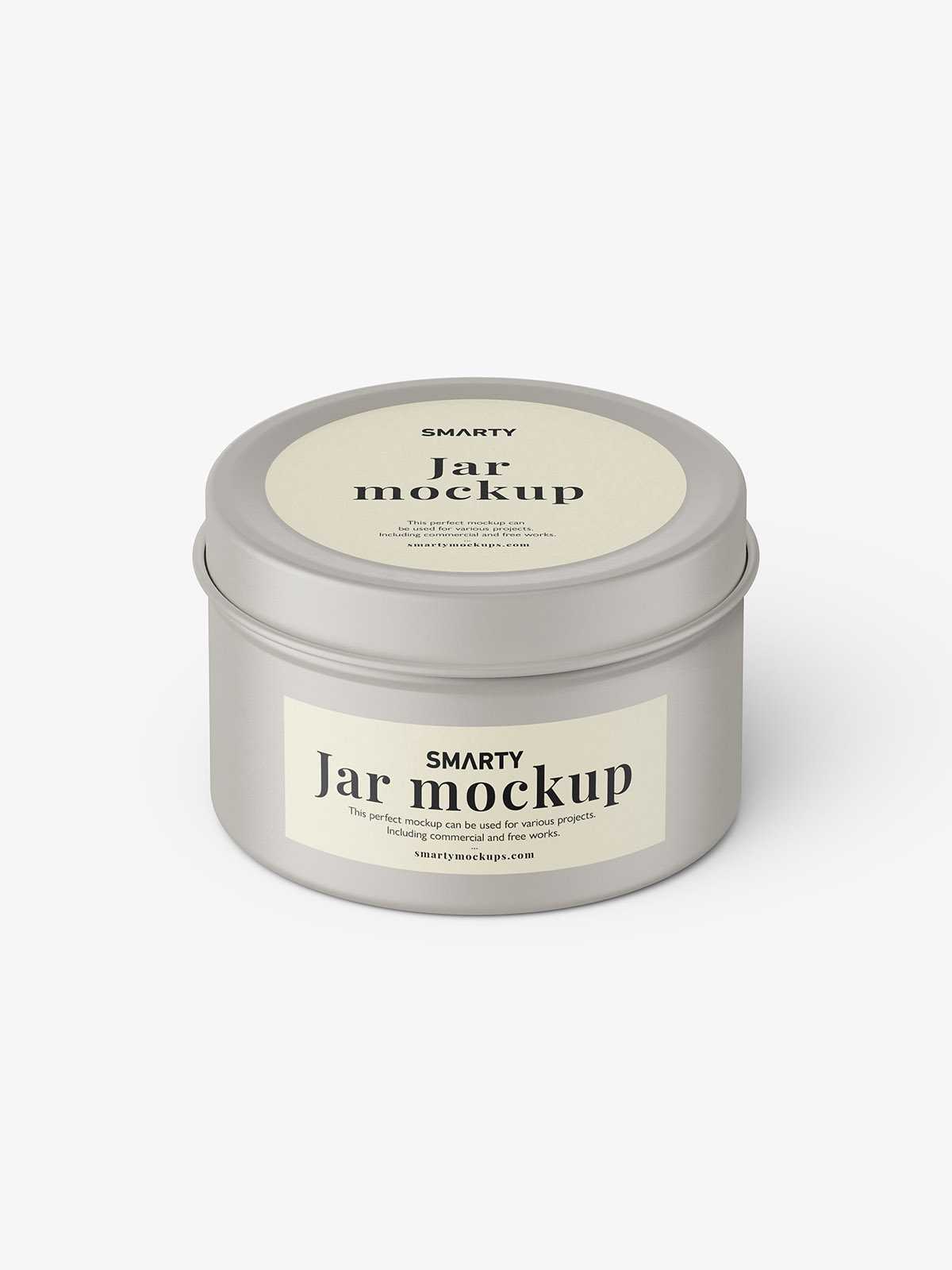 Top view candle in tin jar mockup
