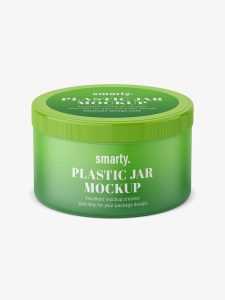 Top view of matt plastic jar mockup / 300 ml