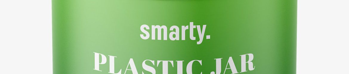 Top view of matt plastic jar mockup / 500 ml