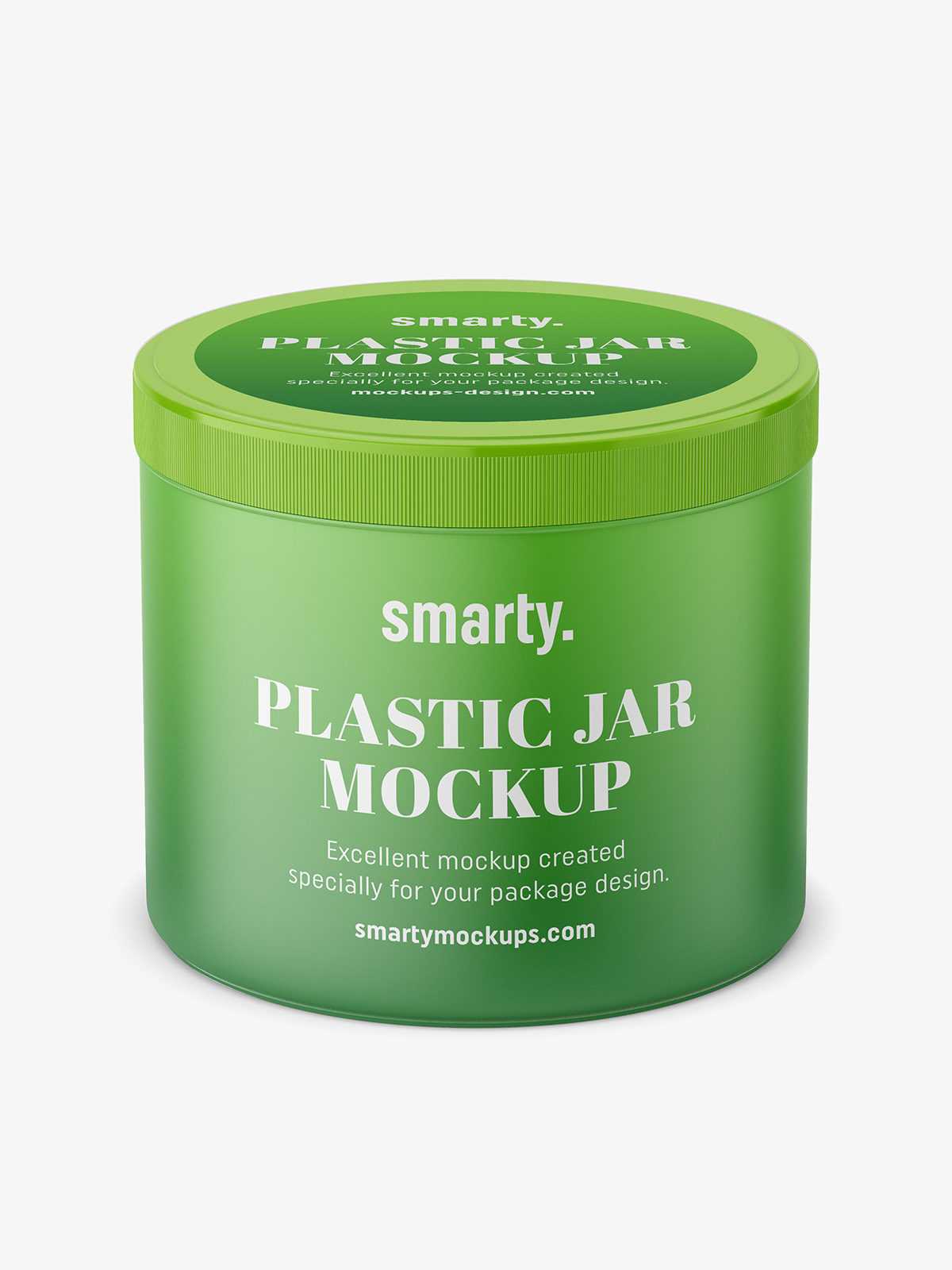 Top view of matt plastic jar mockup / 500 ml