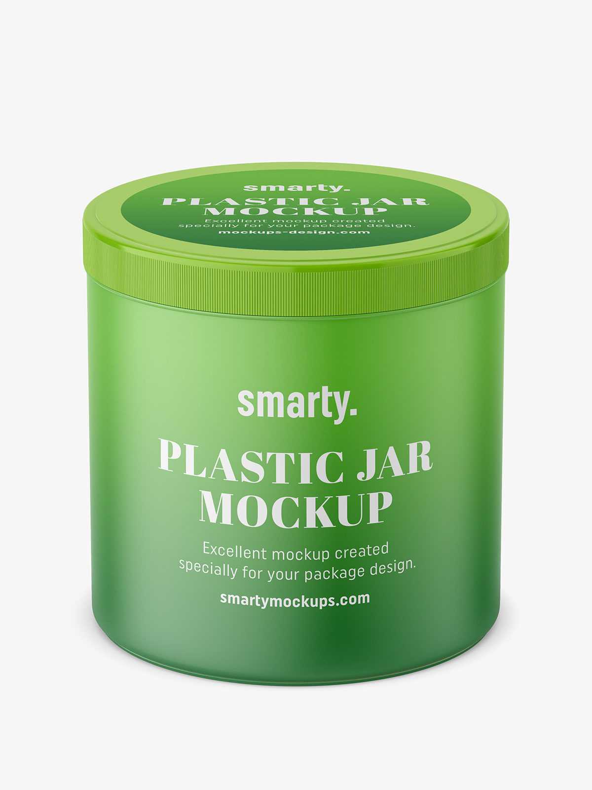 Top view of matt plastic jar mockup / 650 ml