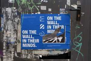 Torn street poster mockup