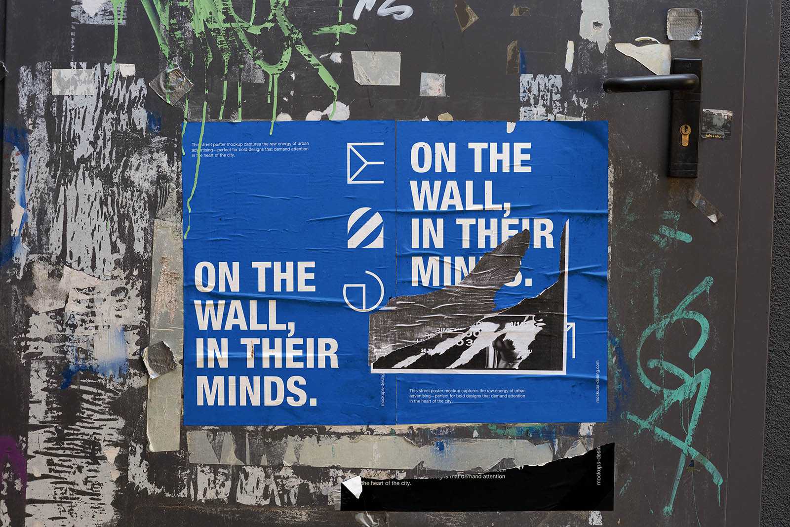 Torn street poster mockup