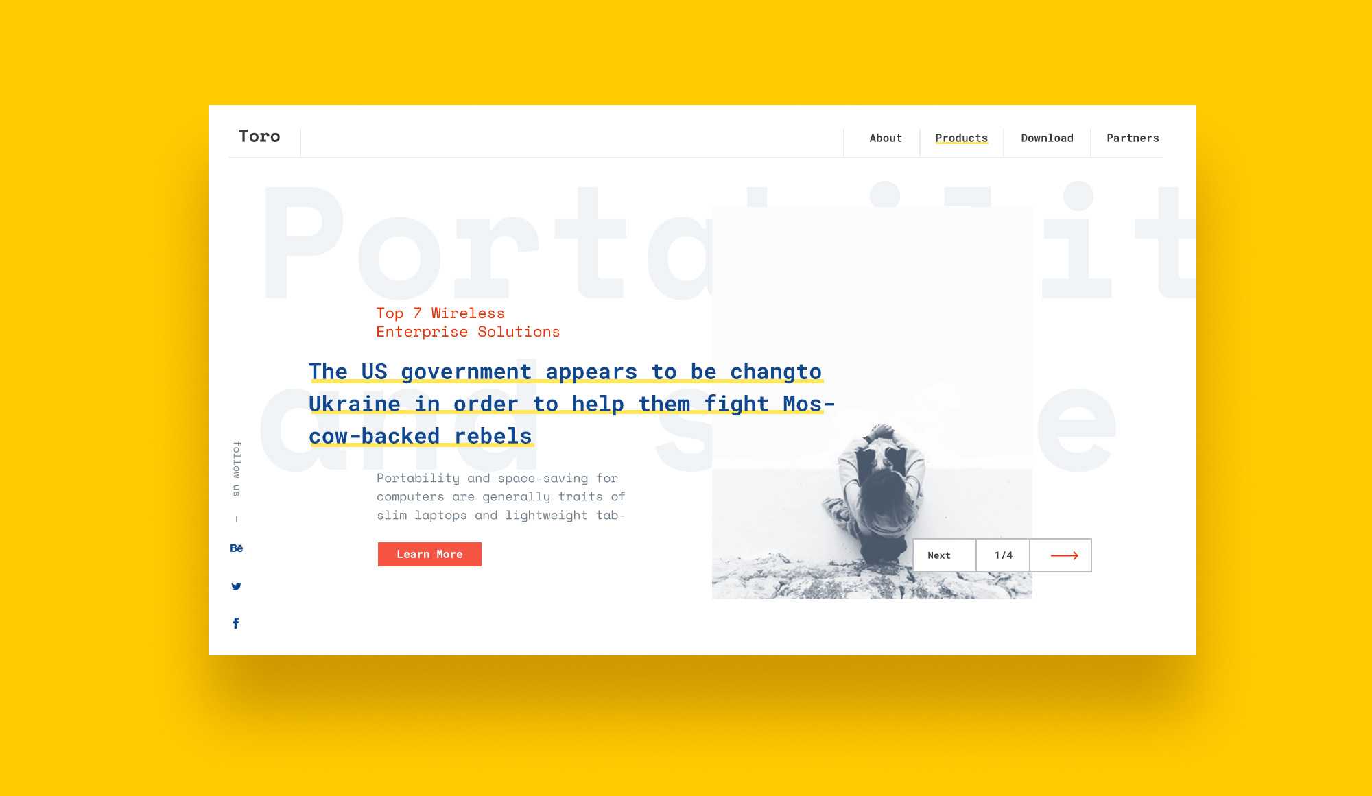 Toro Free Web Layout Templates (PSD)