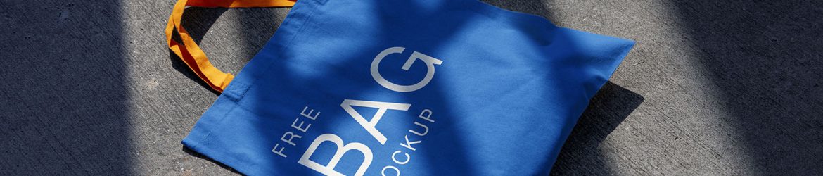 Tote bag on the ground mockup