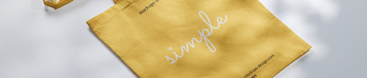 Tote bag with shadows mockup