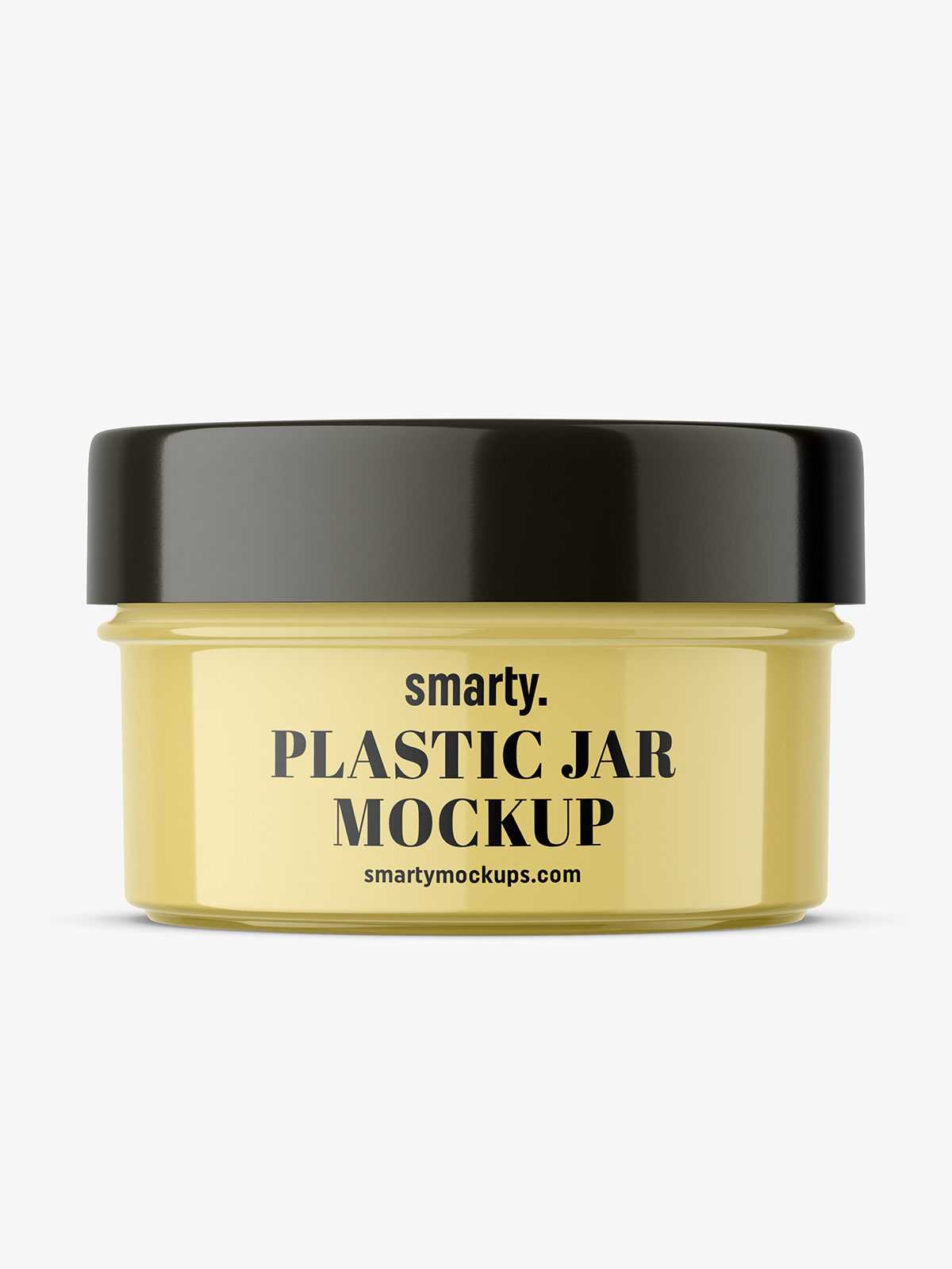 Transaparent jar filled with cream mockup