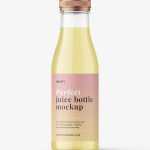 Translucent juice bottle mockup