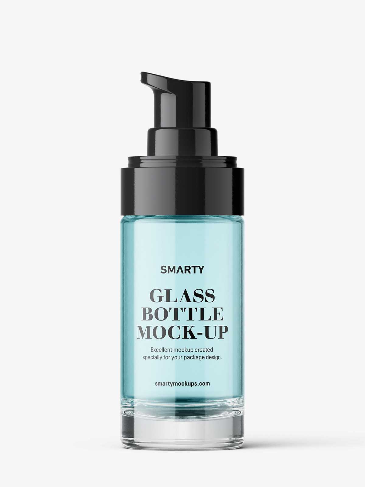 Transparent airless bottle mockup