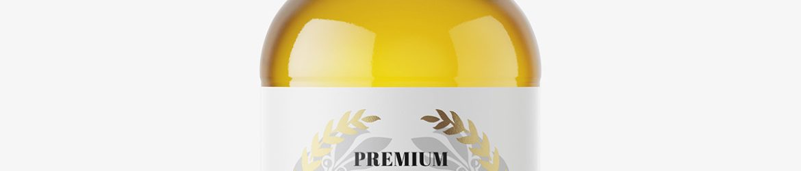Transparent beer bottle mockup / 330 ml