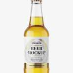 Transparent beer bottle mockup / 330 ml