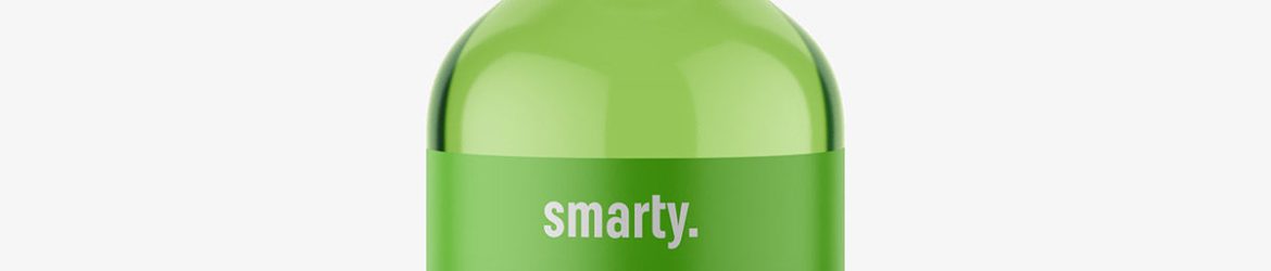 Transparent bottle with atomizer mockup