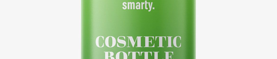 Transparent bottle with flip top mockup / 100 ml