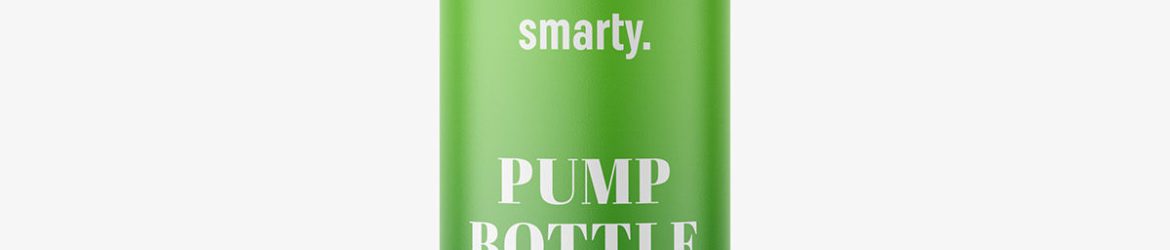Transparent bottle with pump mockup