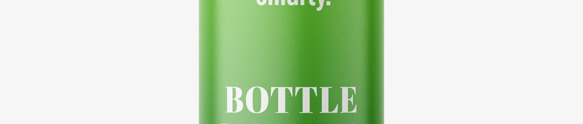 Transparent bottle with pump mockup